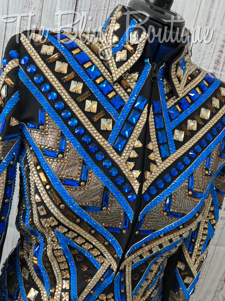 RE-ORDER Black, Royal Blue, Tan & Bronze Showmanship Jacket (Choose Your Size)