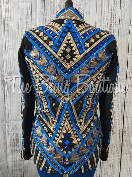 RE-ORDER Black, Royal Blue, Tan & Bronze Showmanship Jacket (Choose Your Size)