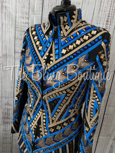 RE-ORDER Black, Royal Blue, Tan & Bronze Showmanship Jacket (Choose Your Size)