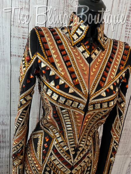 RE-ORDER Black, Copper & Tan Showmanship Jacket (Choose Your Size)