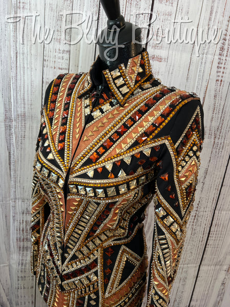 RE-ORDER Black, Copper & Tan Showmanship Jacket (Choose Your Size)