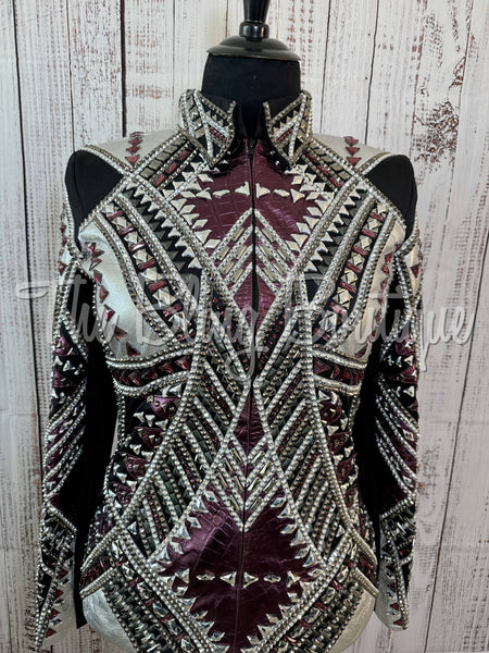 RE-ORDER Black, Plum & Silver Showmanship Jacket (Choose Your Size)