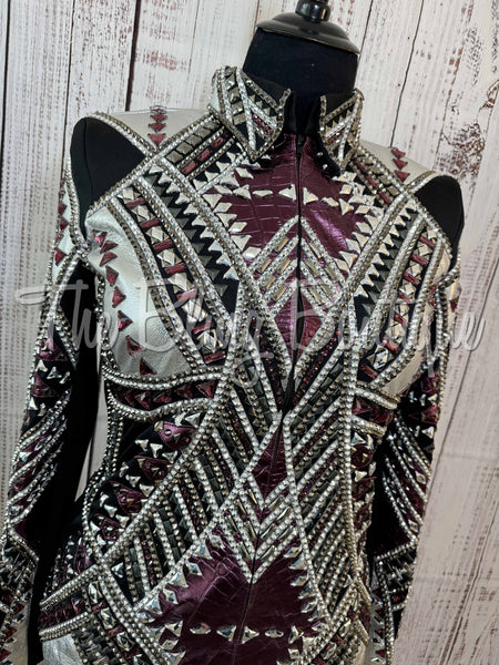 RE-ORDER Black, Plum & Silver Showmanship Jacket (Choose Your Size)