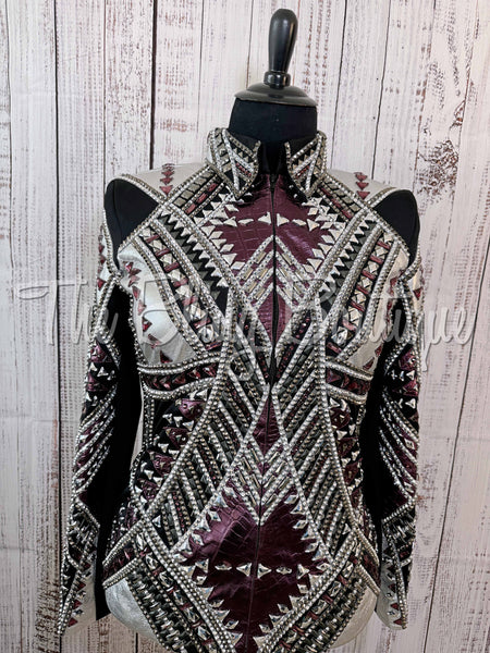 RE-ORDER Black, Plum & Silver Showmanship Jacket (Choose Your Size)