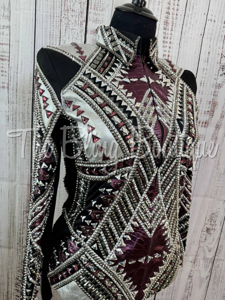 RE-ORDER Black, Plum & Silver Showmanship Jacket (Choose Your Size)