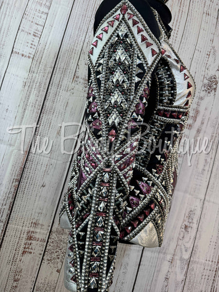 RE-ORDER Black, Plum & Silver Showmanship Jacket (Choose Your Size)