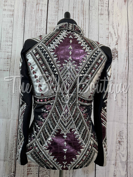RE-ORDER Black, Plum & Silver Showmanship Jacket (Choose Your Size)