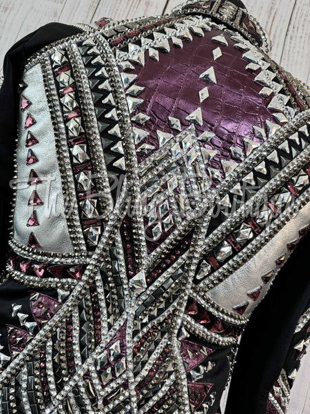 RE-ORDER Black, Plum & Silver Showmanship Jacket (Choose Your Size)