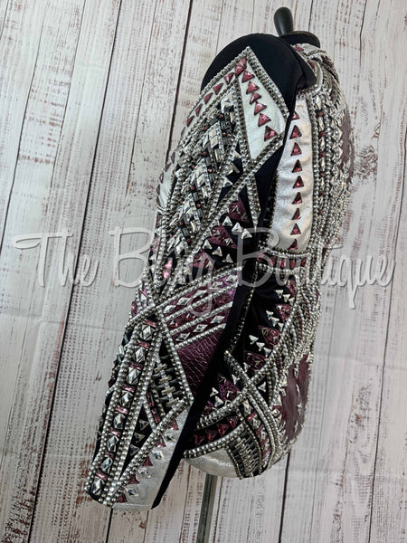 RE-ORDER Black, Plum & Silver Showmanship Jacket (Choose Your Size)