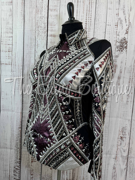 RE-ORDER Black, Plum & Silver Showmanship Jacket (Choose Your Size)