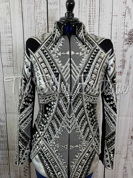 RE-ORDER Black, Charcoal & Silver Showmanship Jacket (Choose Your Size)