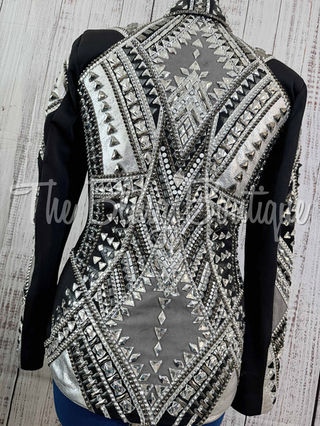 RE-ORDER Black, Charcoal & Silver Showmanship Jacket (Choose Your Size)
