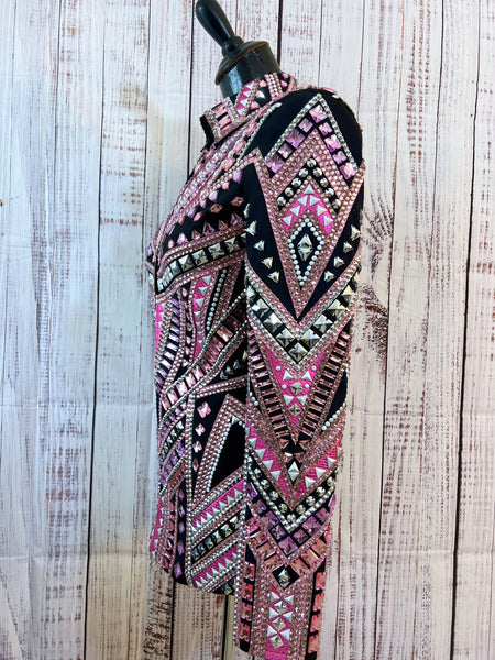 RE-ORDER Black, Light Pink & Silver Showmanship Jacket (Choose Your Size)