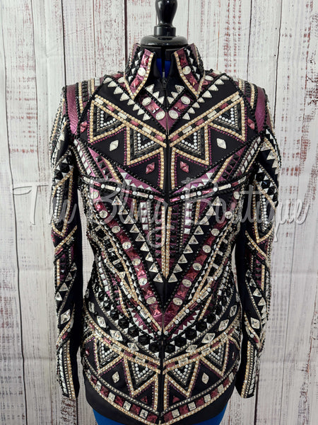 RE-ORDER Black, Plum & Gold Showmanship Jacket (Choose Your Size)