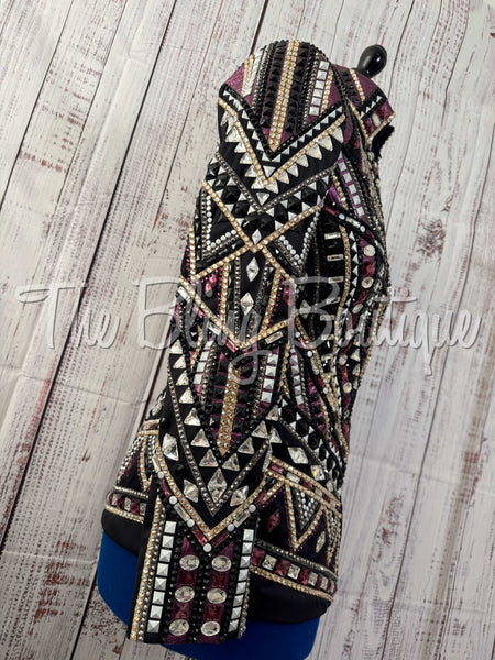 RE-ORDER Black, Plum & Gold Showmanship Jacket (Choose Your Size)