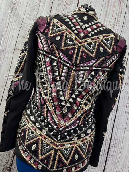RE-ORDER Black, Plum & Gold Showmanship Jacket (Choose Your Size)