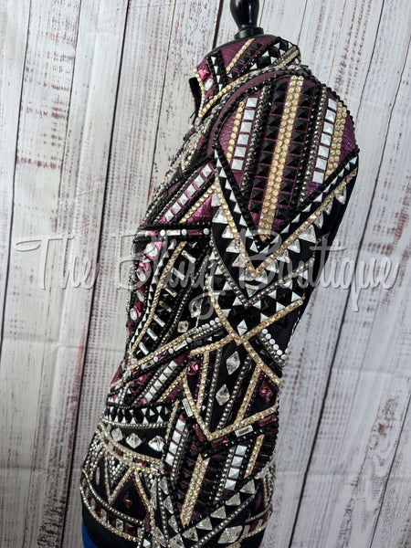 RE-ORDER Black, Plum & Gold Showmanship Jacket (Choose Your Size)