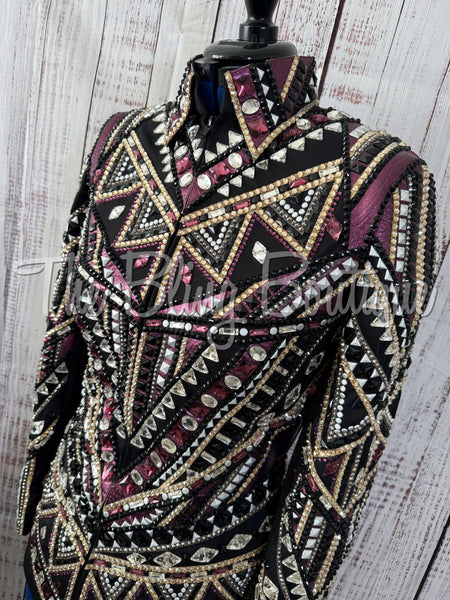 RE-ORDER Black, Plum & Gold Showmanship Jacket (Choose Your Size)