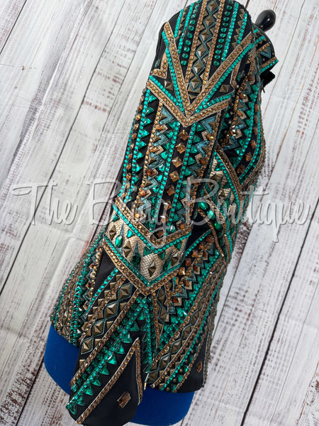 RE-ORDER Black, Green & Bronze Showmanship Jacket (Choose Your Size)