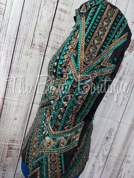 RE-ORDER Black, Green & Bronze Showmanship Jacket (Choose Your Size)