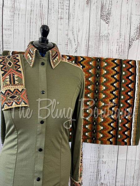 Olive Green Day Shirt Set (M)