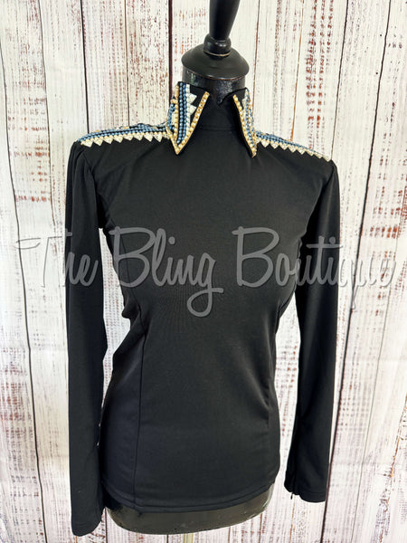 Black, Blue & Tan Horsemanship Shirt Set (S)