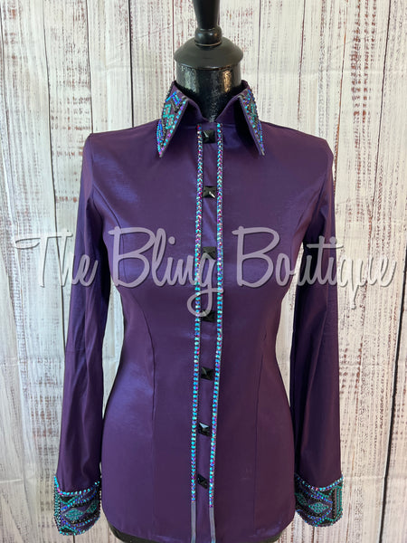 Purple & Turquoise Day Shirt Set (S)