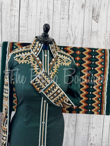 RE-ORDER Hunter Green, Rust & Tan Day Shirt Set