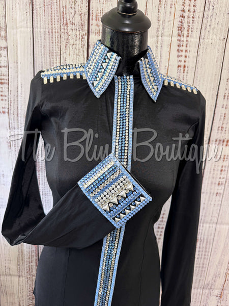 Black & Periwinkle Day Shirt Set (S)