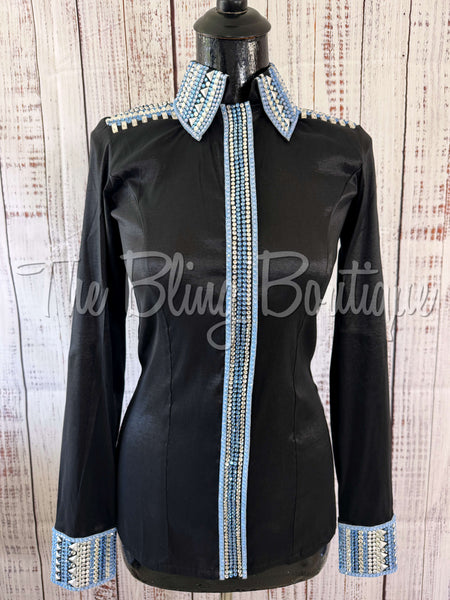 Black & Periwinkle Day Shirt Set (S)