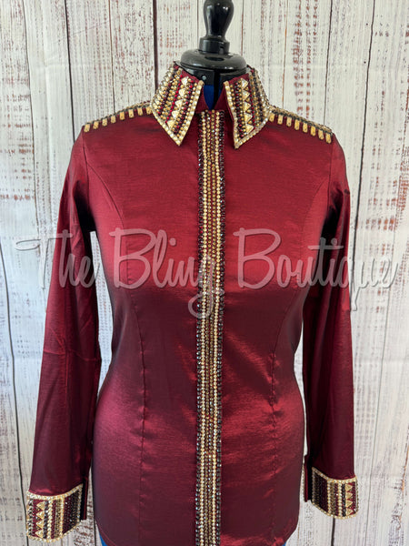 Burgundy & Tan Day Shirt Set (L)