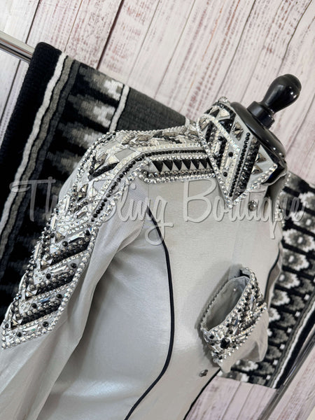 Light Grey, Black & White Day Shirt Set (M)