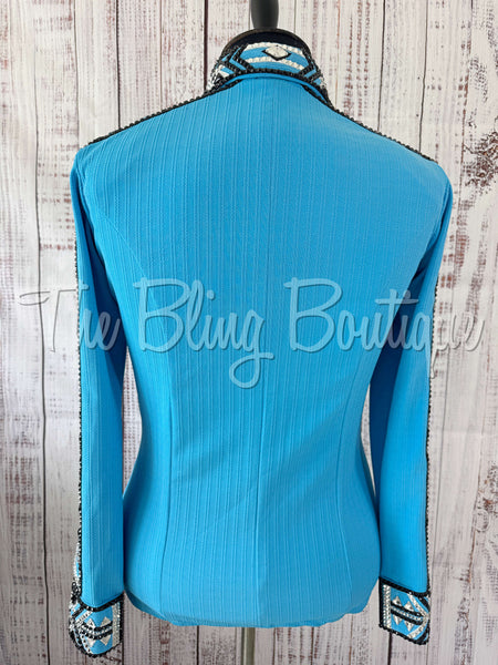 Turquoise, Black & White Day Shirt Set (XL)