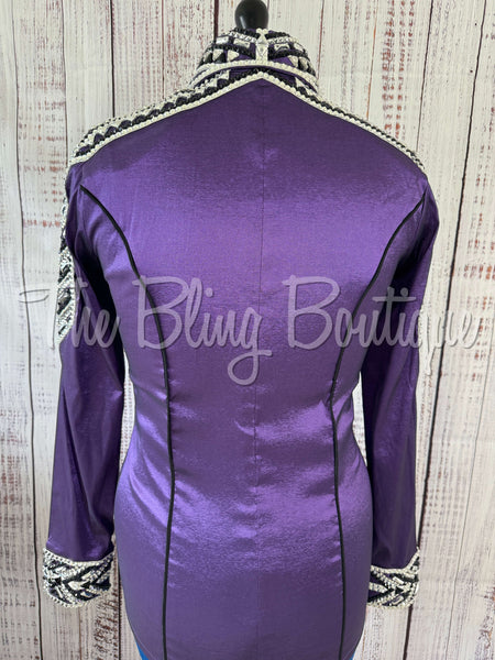 Purple, Black & White Day Shirt Set (M)