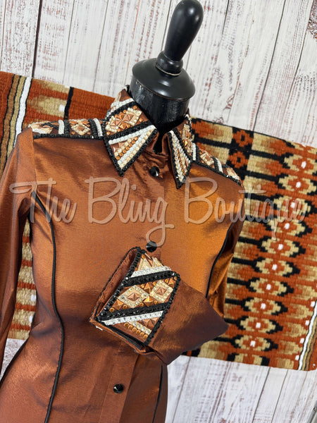 Rust, Black & Tan Day Shirt Set (XS/S)