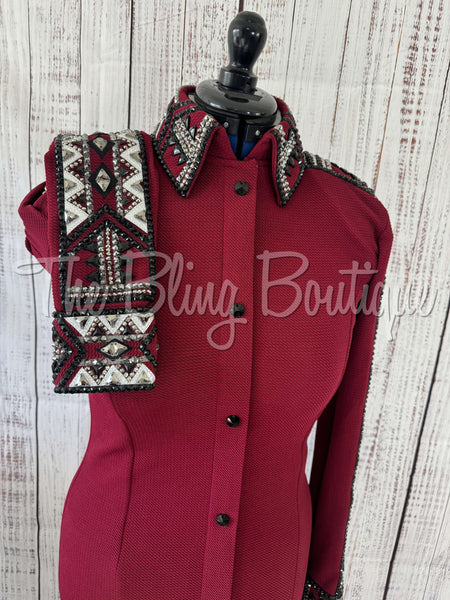 Burgundy, Gunmetal & Black Day Shirt Set (M)