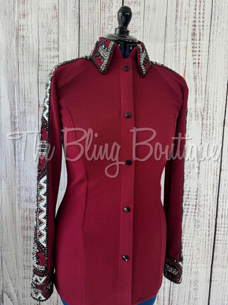 Burgundy, Gunmetal & Black Day Shirt Set (M)