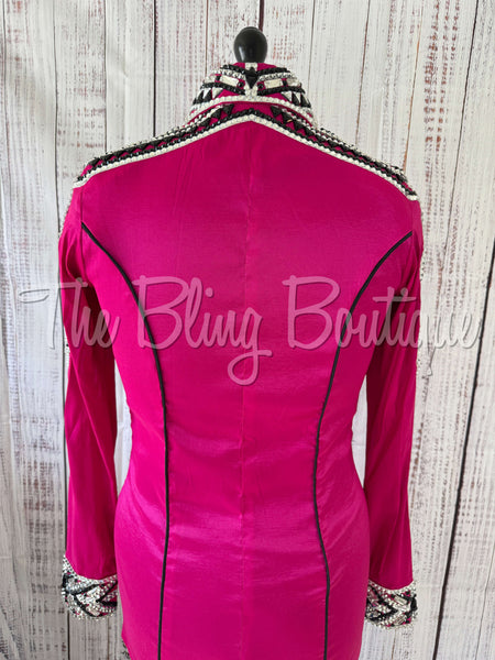 Hot Pink, Silver, Black & White Day Shirt Set (M)