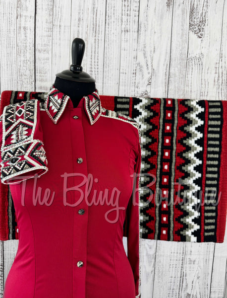 Red, Grey, Black & White Day Shirt Set (L)