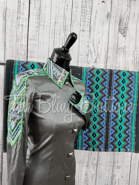 Grey, Periwinkle & Mint Day Shirt Set (S)