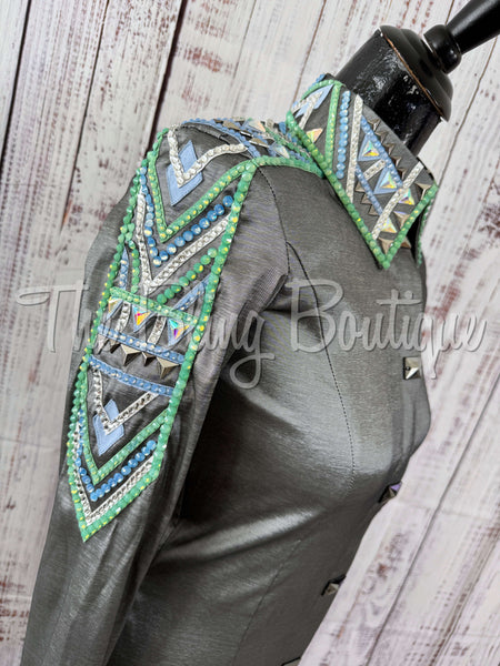 Grey, Periwinkle & Mint Day Shirt Set (S)