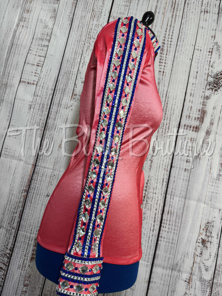 Coral & Royal Blue Day Shirt Set (M)