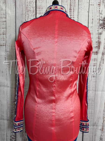 Coral & Royal Blue Day Shirt Set (M)