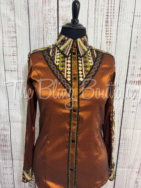 Rust, Olive Green & Black Day Shirt Set (2XL)