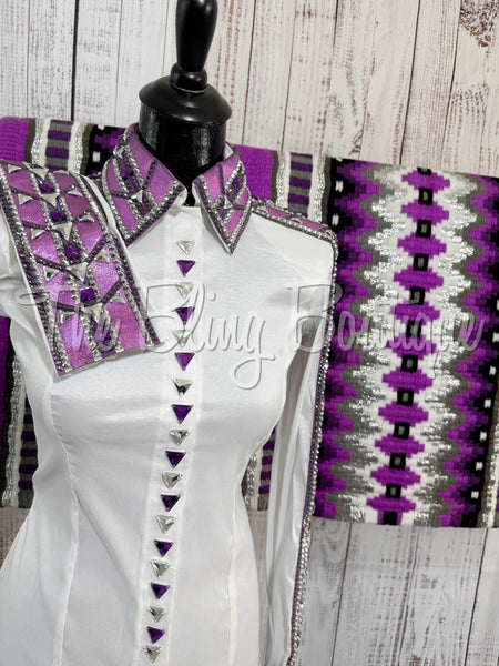 White, Purple, Berry & Silver Day Shirt Set (XS/S)
