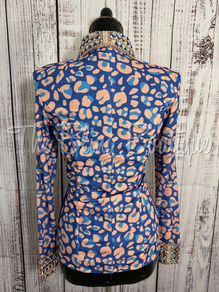 Blue & Peach Leopard Day Shirt Set (Sizes Small-3XL)