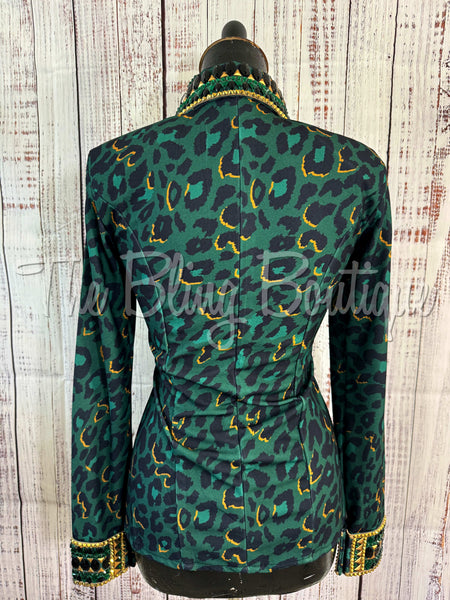 Black, Hunter Green & Gold Leopard Day Shirt Set (Sizes Small-3XL)