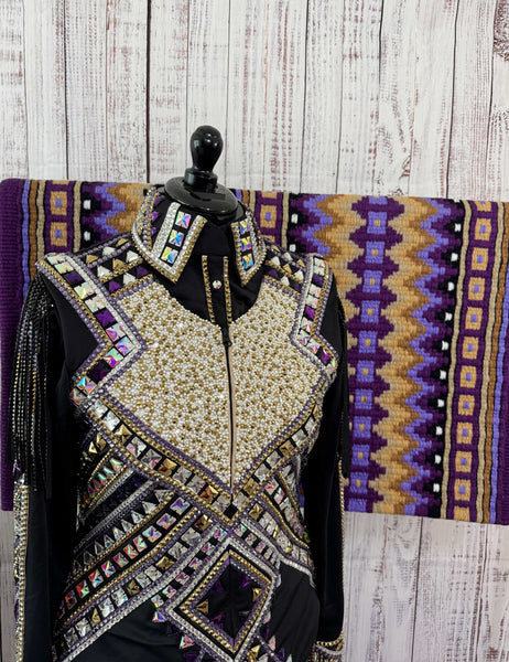 Consignment Purple & Gold 3 Piece Vest Set (XL)