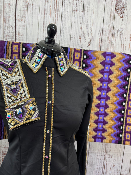 Consignment Purple & Gold 3 Piece Vest Set (XL)