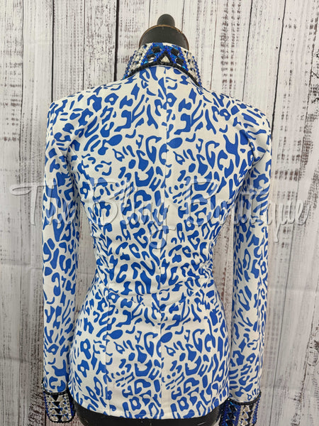 Blue & White Leopard Day Shirt Set (Sizes Small-3XL)